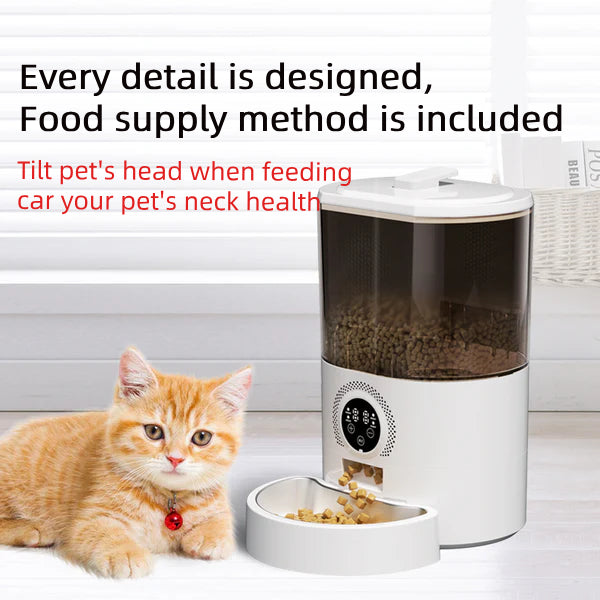 Automatic Cat Feeders - Timed Pet Feeder for Cats and Dogs with Dry Food Dispenser, Desiccant Bag, Programmable Feeder,Intelligent Pet Bowls