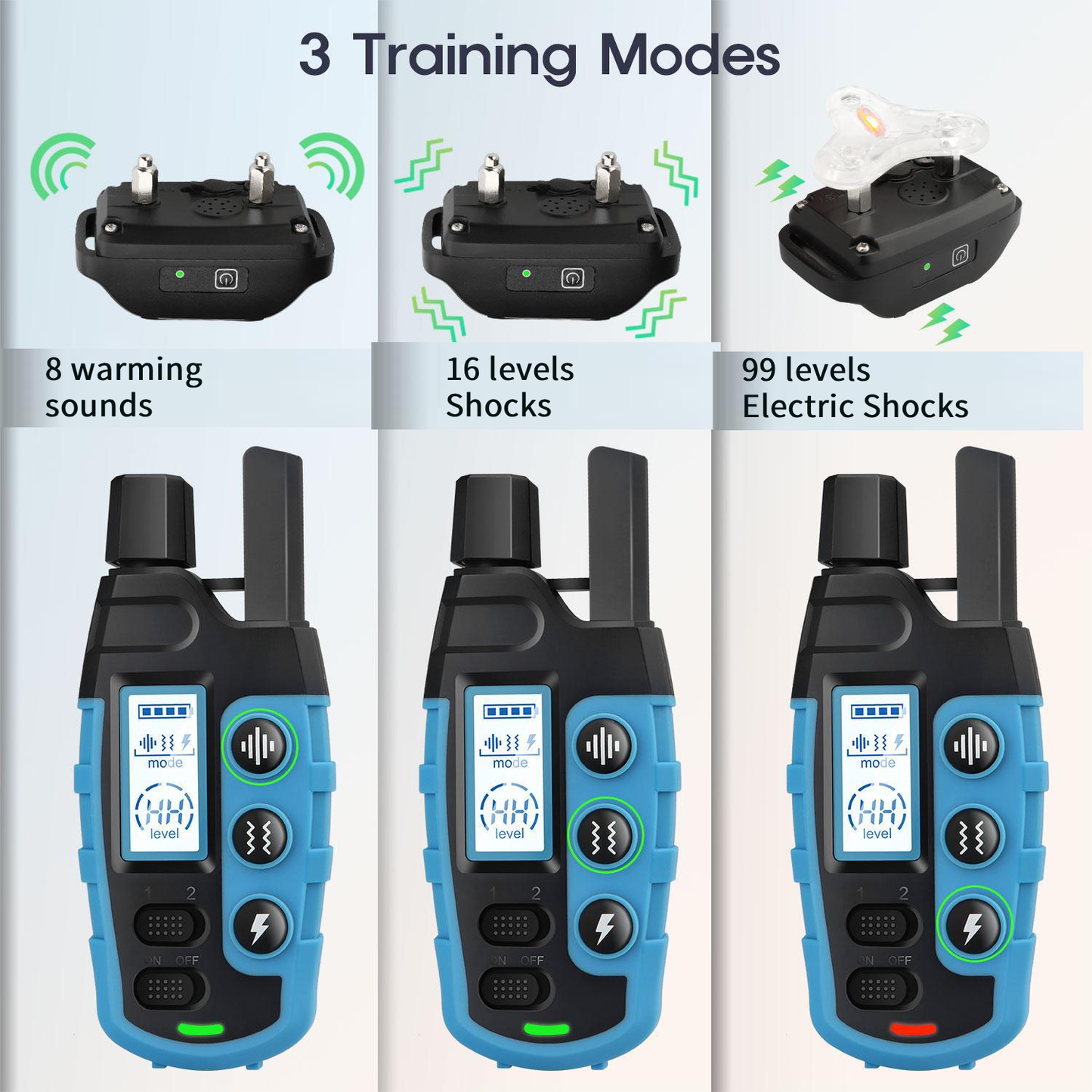 Dog Shock Collar - 4200FT Dog Training Collar with Remote Innovative long range, IP67 Waterproof with 3 Training Modes, Rechargeable E-Collar for All Breeds