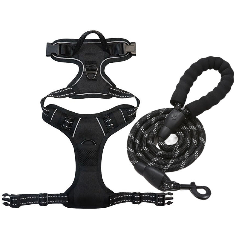 Dog Harness and Leash Set Pet Harness, Adjustable Puppy Vest for Small Medium Large Dogs, Cats Strap+leash