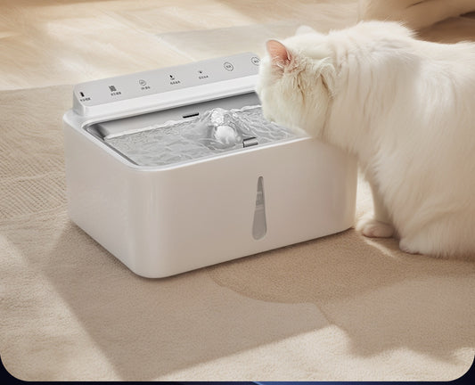 LAWAPET Cat Water Fountain, Pet Fountains for Cats Indoor with Stainless Steel Tray, Automatic Water Dispenser for Drinking of Pet