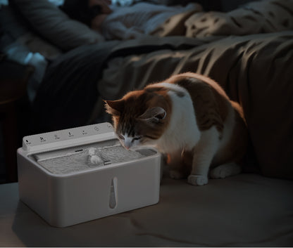 LAWAPET Cat Water Fountain, Pet Fountains for Cats Indoor with Stainless Steel Tray, Automatic Water Dispenser for Drinking of Pet