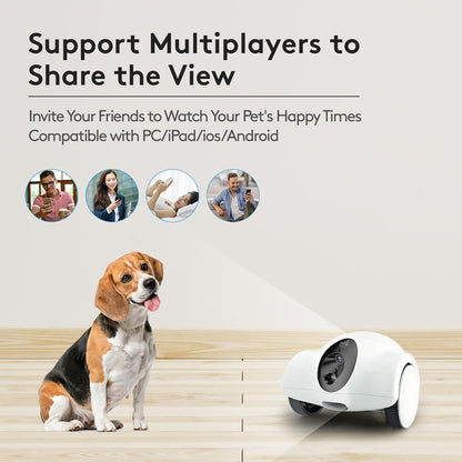 Intelligent pet companion robot ,Camera monitoring robot, remote pet companionship movable two-way communication whole house camera mobile snack feeding machine