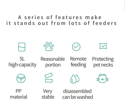 Automatic Cat Feeders - Timed Pet Feeder for Cats and Dogs with Dry Food Dispenser, Desiccant Bag, Programmable Feeder,Intelligent Pet Bowls