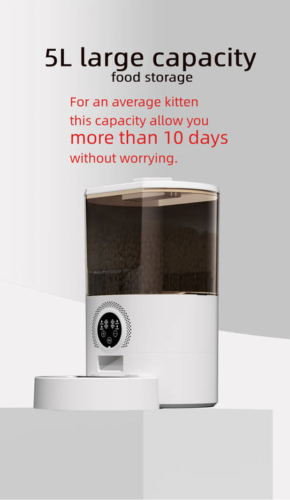 Automatic Cat Feeders - Timed Pet Feeder for Cats and Dogs with Dry Food Dispenser, Desiccant Bag, Programmable Feeder,Intelligent Pet Bowls