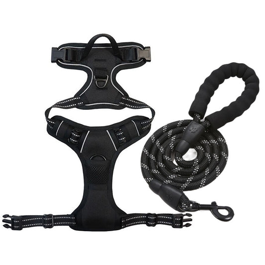 Dog Harness and Leash Set Pet Harness, Adjustable Puppy Vest for Small Medium Large Dogs, Cats Strap+leash