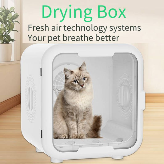 Pet Cat Dryer, 360° Efficient Automatic and Quiet Box with Smart Temperature Control, Ideal for Small Dogs and cats(62L)