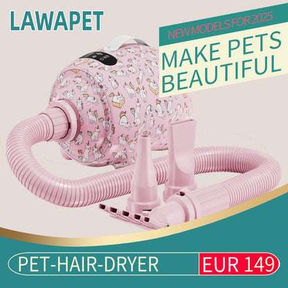LAWAPET Colorful Dog Vacuum & Dryer for Shedding Grooming, 3 IN 1Dog Grooming Kit ，Adjustable Speed and Temperature Control Blower